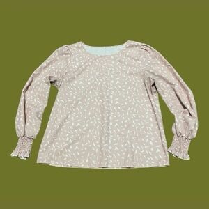 SHEIN blush and white long sleeve blouse size women’s L